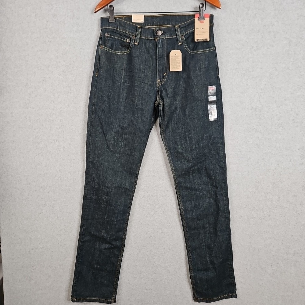 Levi's Men's 511 Slim Fit Stretch‎ Jeans Dark Blue 32W x 34L 45110408 New